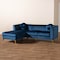 Baxton Studio Giselle Blue Velvet Gold Finished Left Facing Sectional with Chaise 159-9869 - alternate 3